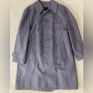 Sears The Men’s Store Vintage Single Breasted Men’s Navy Trench Coat Size 46 R